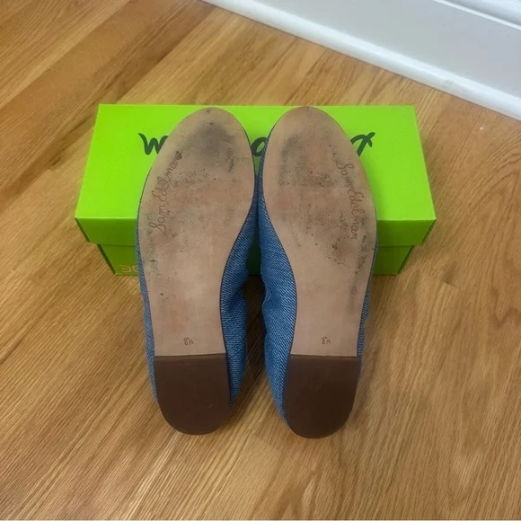 Sam Edelman Felicia Ballet Flat Shoes Blue Denim - Picture 4 of 7